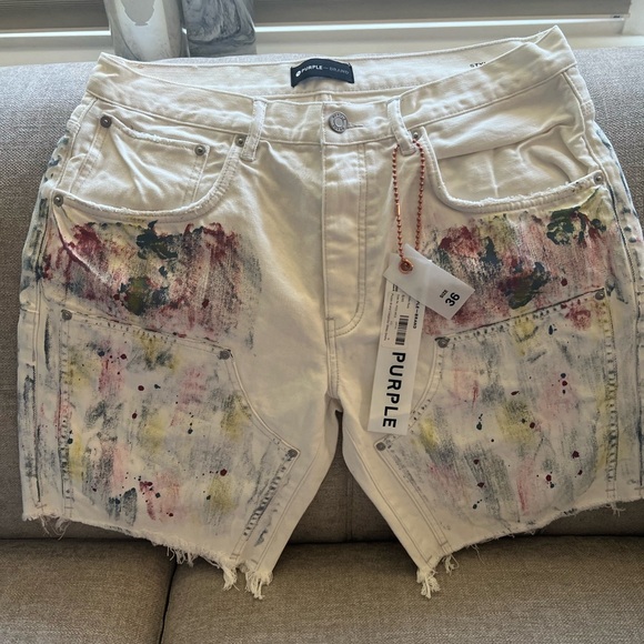 NWT PURPLE BRAND STYLE NO-P020PAINTDENIM SHORTS MEN'SSIZE 36X9